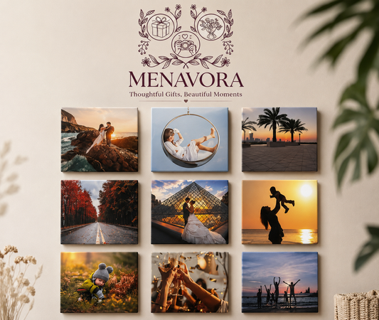 Pack of 9 Custom Photo Magnets | Personalized 2x2" Fridge Magnets